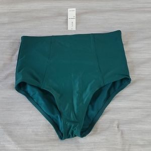 Teal High Waisted Bikini Bottom (Small)